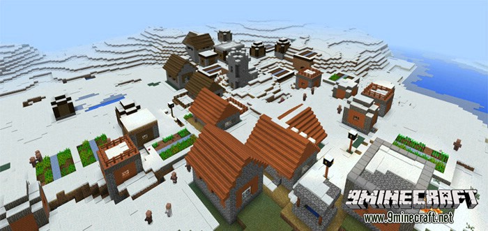Savannah Village In A Snow Biome Seed For Mcpe 9minecraft Net