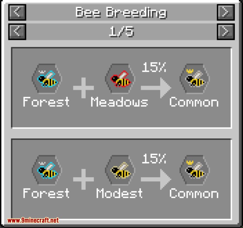 JEI Bees Mod 1.12.2, 1.11.2 (Forestry Breeding Information) 2